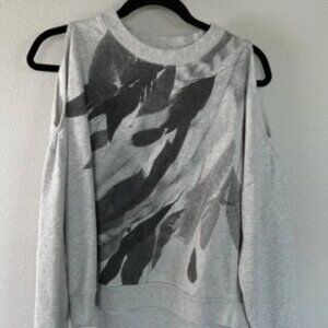 All Saint Unai Cold Shoulder Sweatshirt Grey and Black